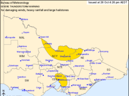 Severe thunderstorms are approaching Melbourne