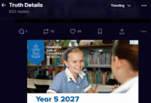 Ivanhoe Girls’ Grammar advertising on Truth Social