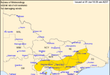 Severe Weather Warning for damaging winds