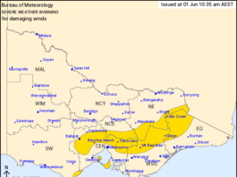Severe Weather Warning for damaging winds