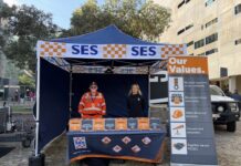 SES volunteers add splash of orange to NAIDOC Week ses tent