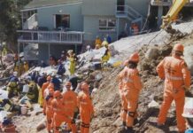 July 30, 1997: Alpine Way above Thredbo, NSW, collapses, causing a landslide that kills 18 thredbo landslide 1