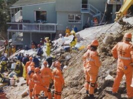 July 30, 1997: Alpine Way above Thredbo, NSW, collapses, causing a landslide that kills 18 thredbo landslide 1
