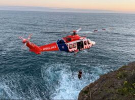 Man rescued after falling down 30 metre crevice