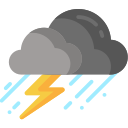 Road Weather Alert for Melbourne wx icon rain & lightning