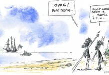 Moir’s View … Alan Moir 30/08/2019 first nations boat people