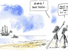 Alan Moir 30/08/2019 first nations boat people