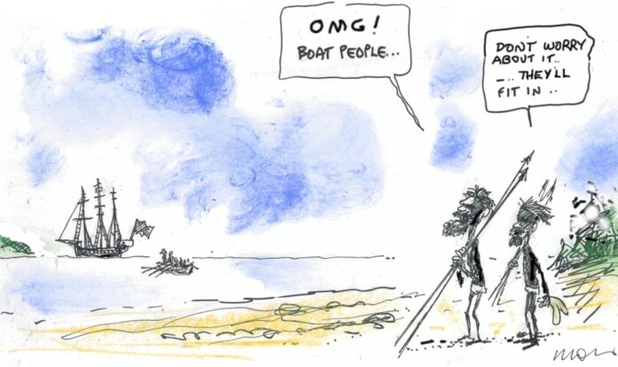 Alan Moir 30/08/2019 first nations boat people