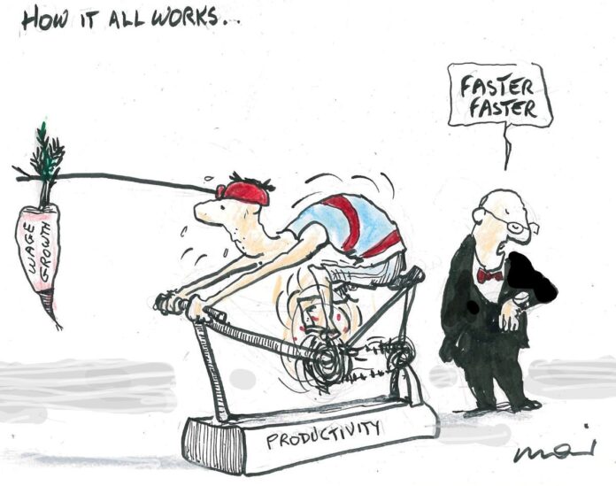 Alan Moir 13/02/2025 wages productivity economy