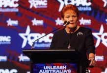 Bruce Woodley cracks it with racist bigot Pauline Hanson Pauline Hanson One Nation CPAC