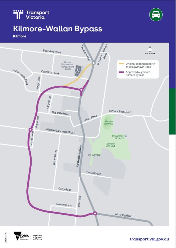 proposed Kilmore bypass map