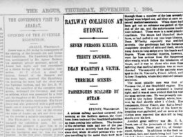 October 31, 1894: Fourteen people killed in one of Australia’s earliest train accidents