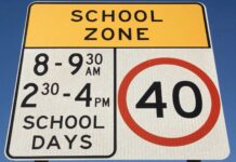 Lesson for motorists as kids head back to school school zone sign
