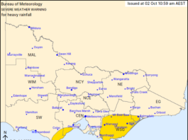 Severe Weather Warning for heavy rainfall